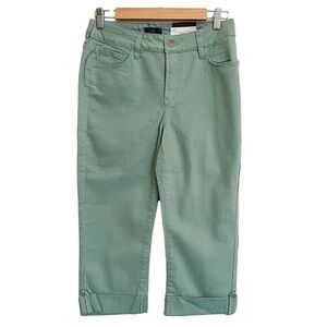 NYDJ NOT YOUR DAUGHTER’S JEANS Sage Brush Cropped Cuffed Jean Size 6P